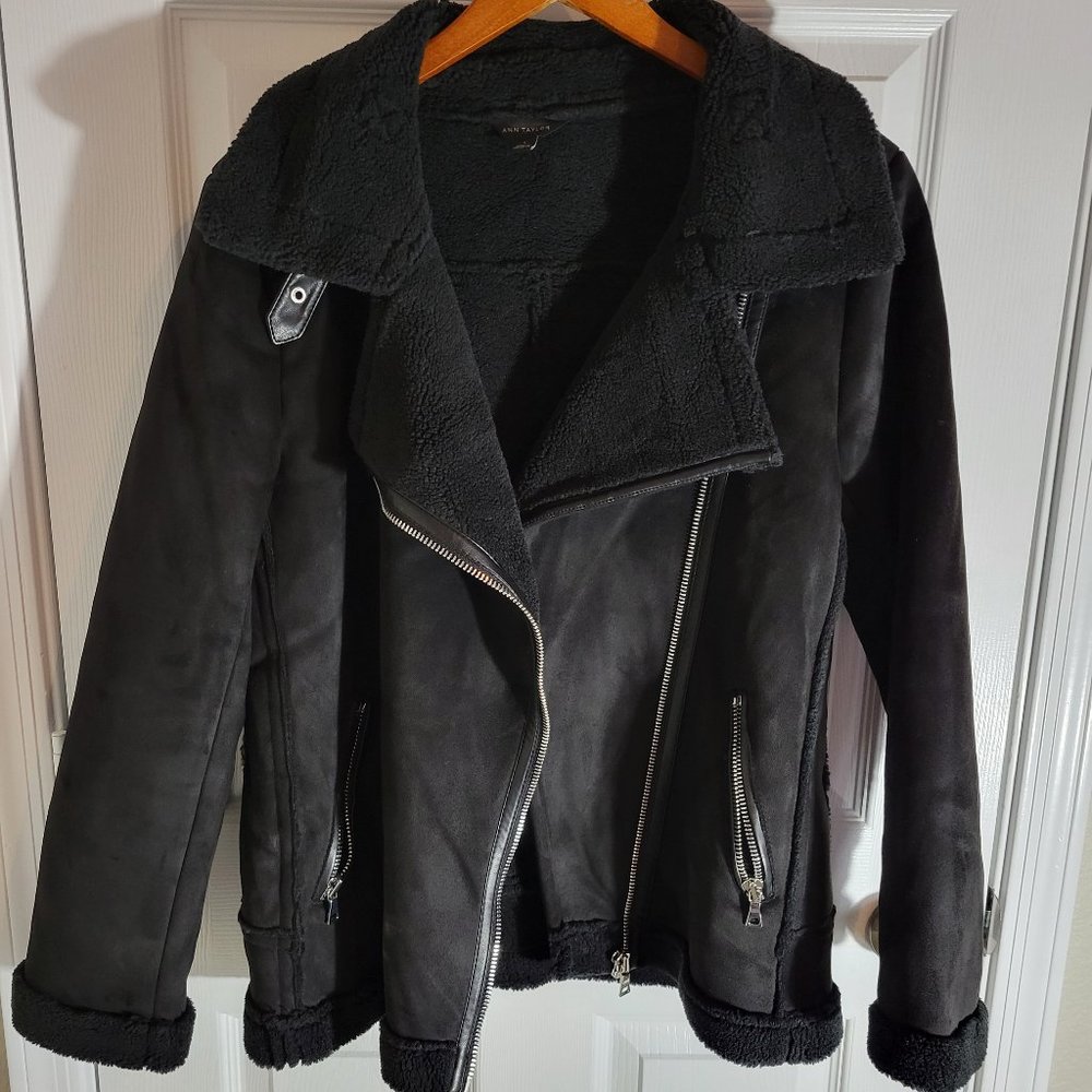 Ann Taylor Sherpa Moto Jacket